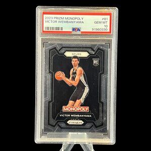 Graded Victor Wembanyama 2023 Prizm Monopoly #81 RC | Rookie Card | PSA 10